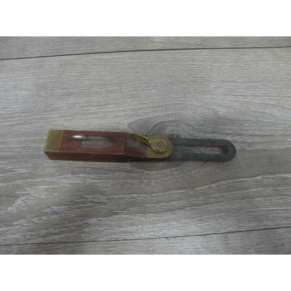 Vintage Stanley No. 25 6 Inch Sliding T-Bevel Square Wood & Brass Handle Made in